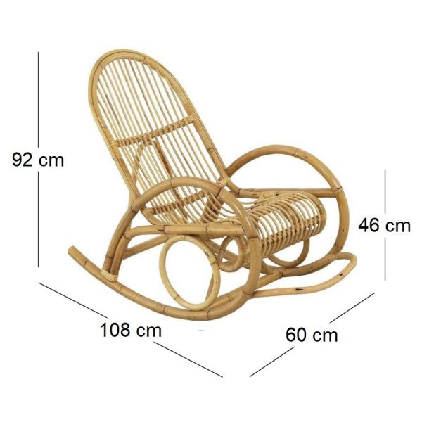 Fauteuil Rocking-chair en manau - AUB-0462