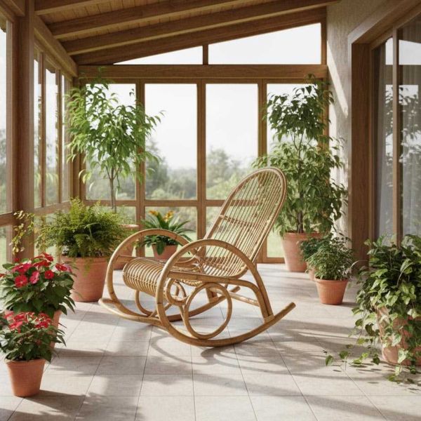 Fauteuil Rocking-chair en manau - AUBRY GASPARD