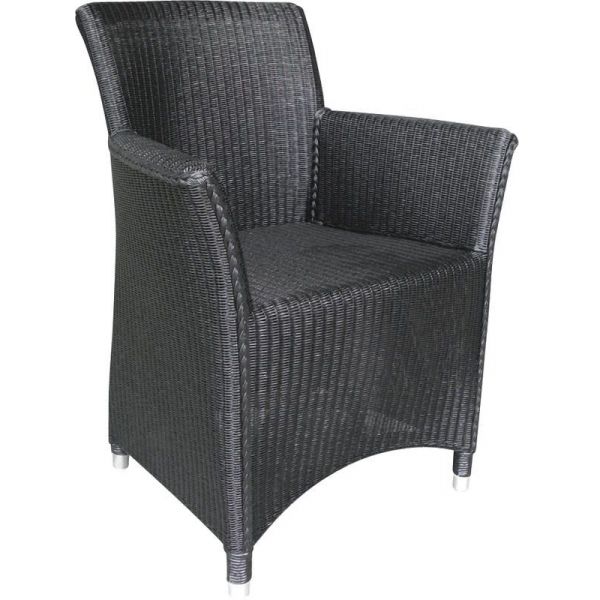 Fauteuil sapporo noir en loom et rotin