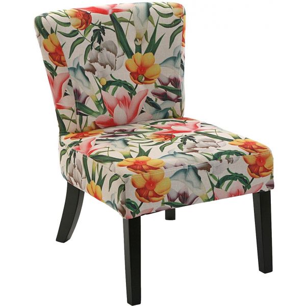 Fauteuil sans accoudoirs en tissu flores