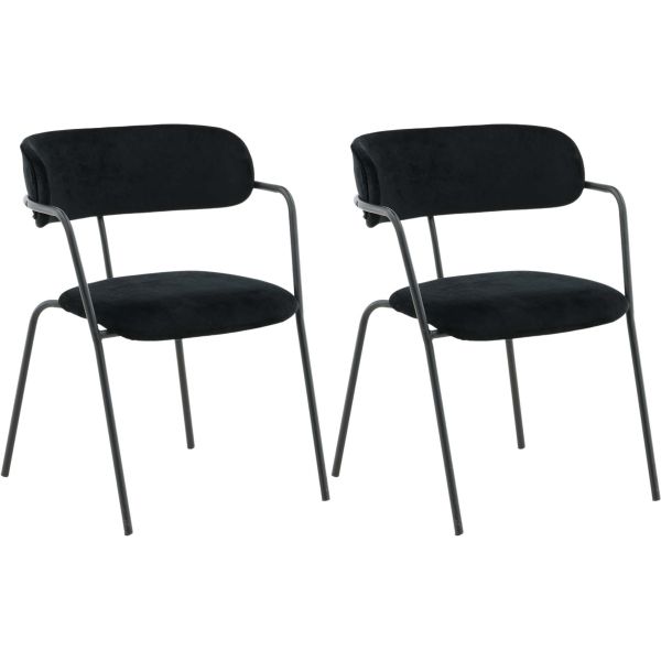 Fauteuil en acier et velours Arrow (Lot de 2)