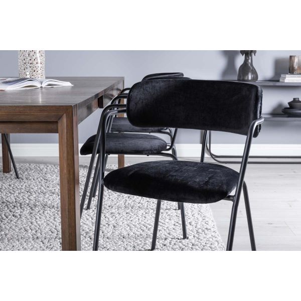 Fauteuil en acier et velours Arrow (Lot de 2) - Venture Home