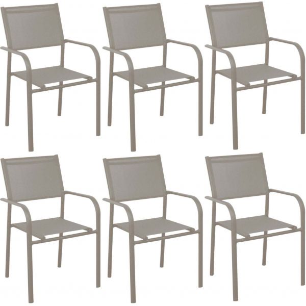 Fauteuil en aluminium Duca (Lot de 6)