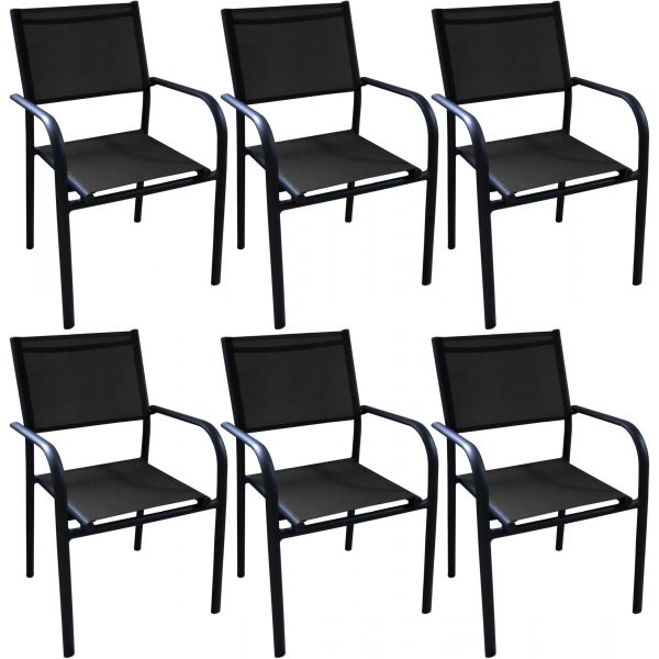 Fauteuil en aluminium Duca (Lot de 6)