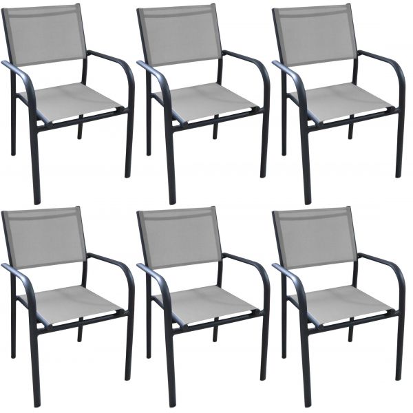 Fauteuil en aluminium Duca (Lot de 6)