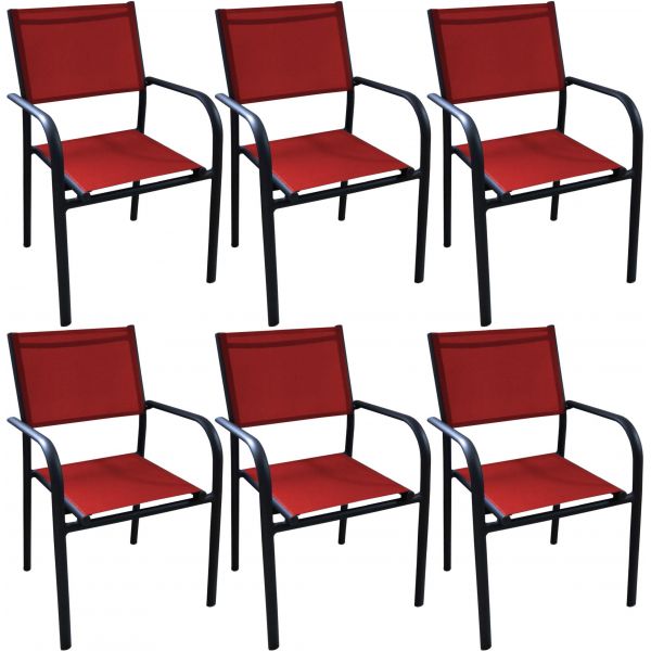 Fauteuil en aluminium Duca (Lot de 6)