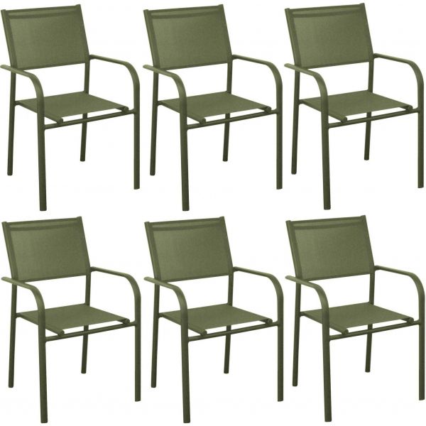 Fauteuil en aluminium Duca (Lot de 6)