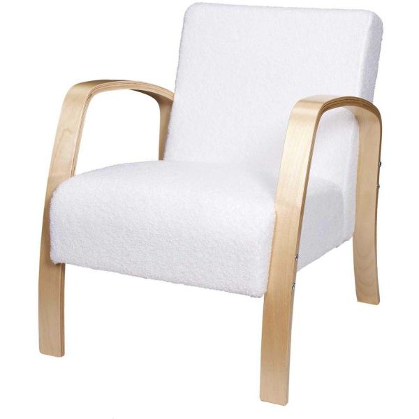 Fauteuil assise en tissu bouclette Hella