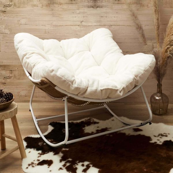 Fauteuil assise en tissu bouclette Odin - THE HOME DECO FACTORY