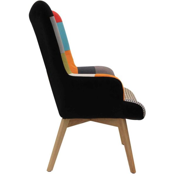 Fauteuil assise en tissu patchwork Helsinki - 249