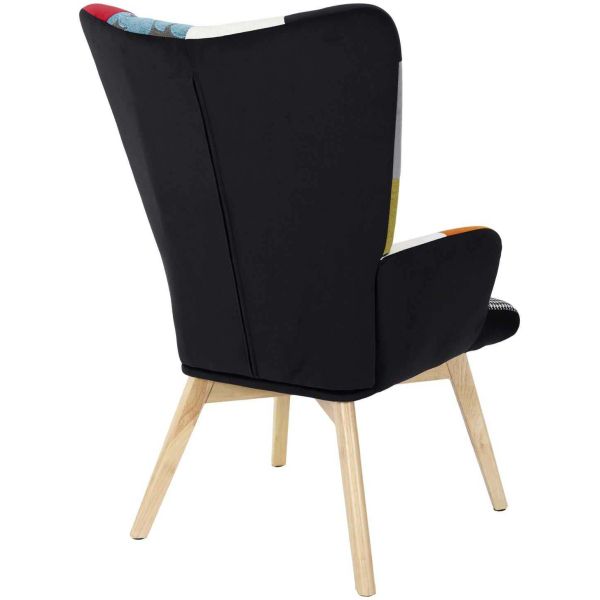 Fauteuil assise en tissu patchwork Helsinki - 5