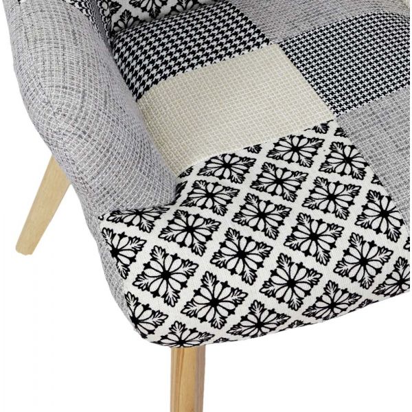 Fauteuil assise en tissu patchwork Helsinki - 6