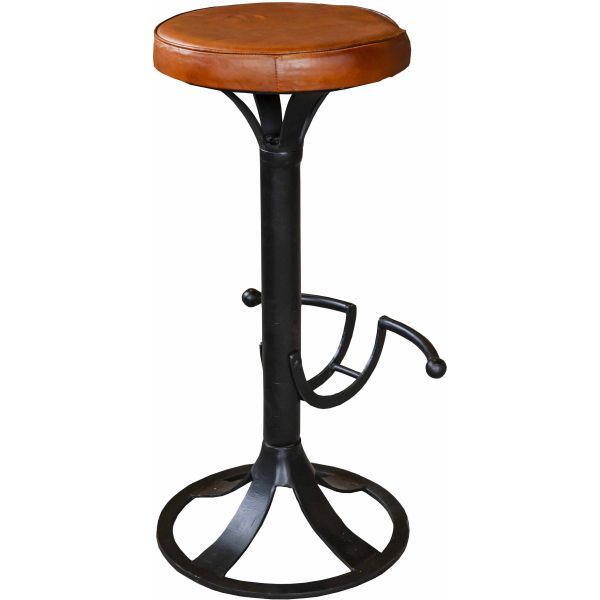 Fauteuil de bar assise en cuir Katy - ANTIC LINE CRéATIONS