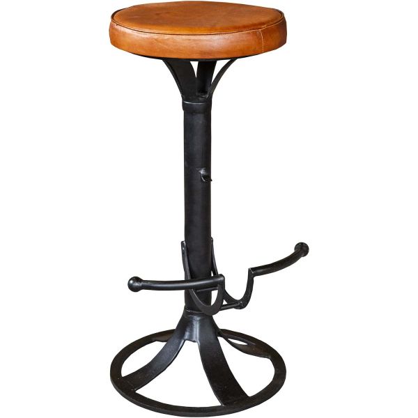 Fauteuil de bar assise en cuir Katy