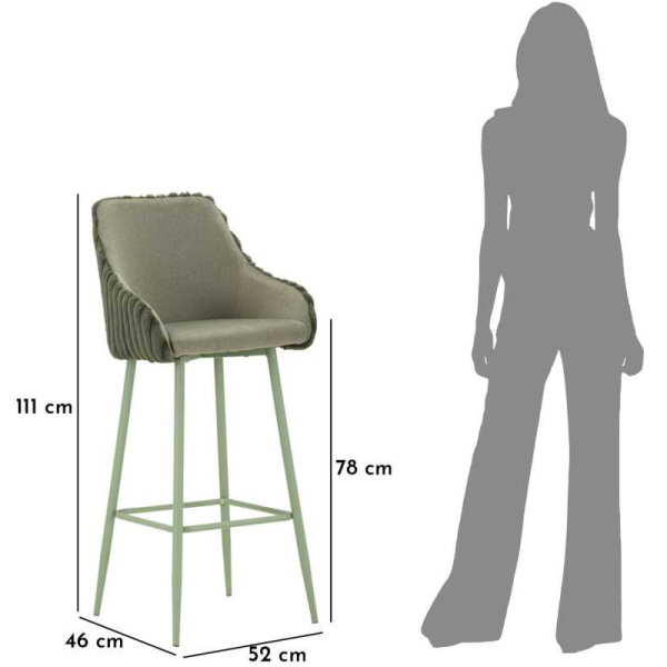 Fauteuil de bar en tissu et métal Alaska (Lot de 2) - MAU-0670
