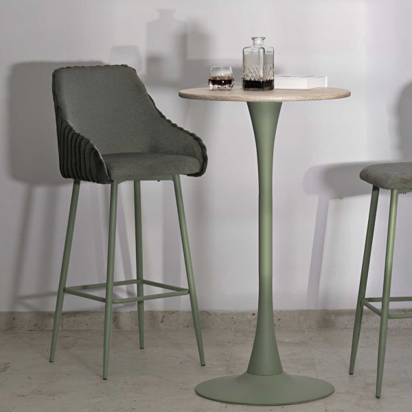 Fauteuil de bar en tissu et métal Alaska (Lot de 2) - MAURO FERRETTI