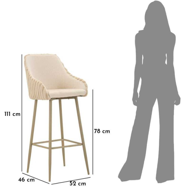 Fauteuil de bar en tissu et métal Alaska (Lot de 2) - MAU-0669