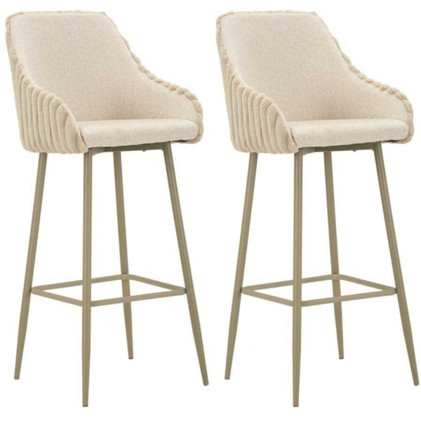 Fauteuil de bar en tissu et métal Alaska (Lot de 2)