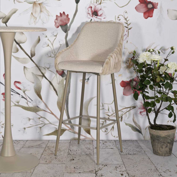 Fauteuil de bar en tissu et métal Alaska (Lot de 2) - MAURO FERRETTI
