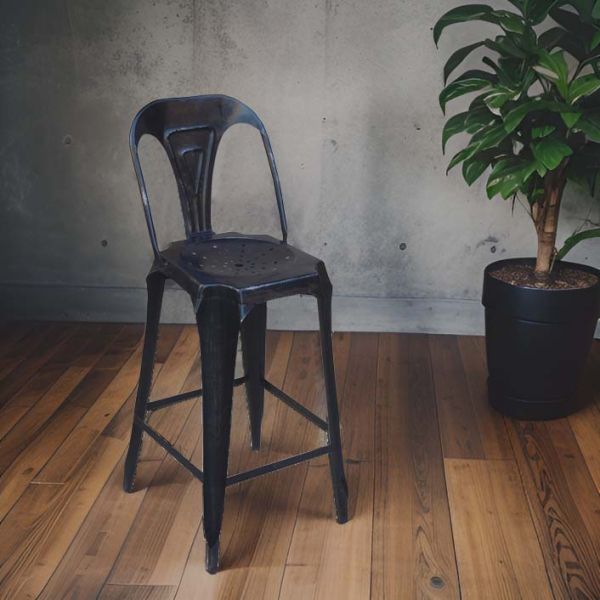 Fauteuil de bar vintage en métal - ANTIC LINE CRéATIONS