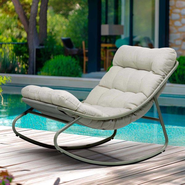 Fauteuil à bascule avec coussin rembourré Relax - JARDILINE