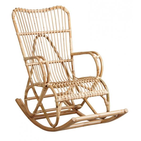 Fauteuil à bascule en manau naturel