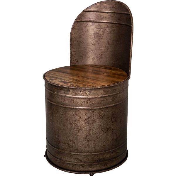Fauteuil bidon assise en bois - 239