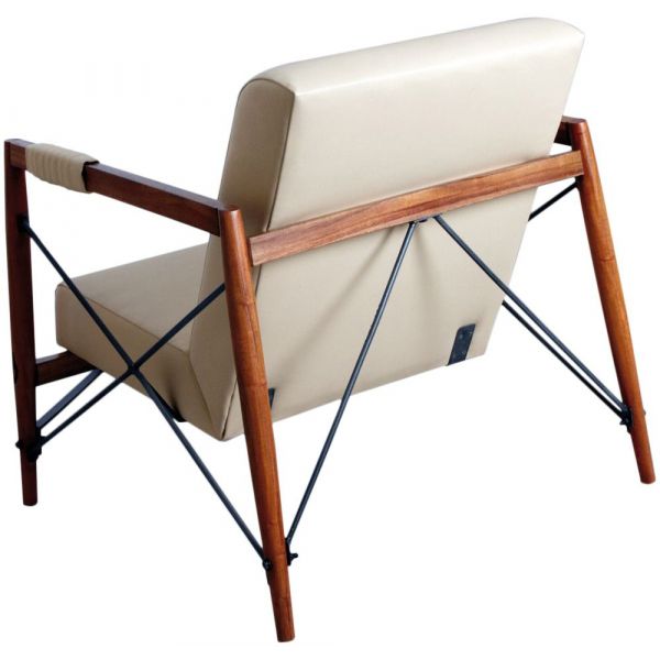 Fauteuil en bois de suar massif et métal - AUBRY GASPARD