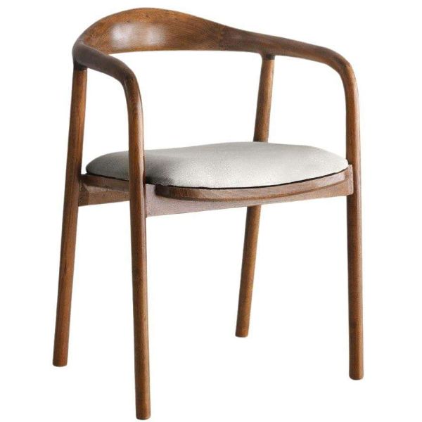 Fauteuil en bois et velours Pia - HANAH HOME