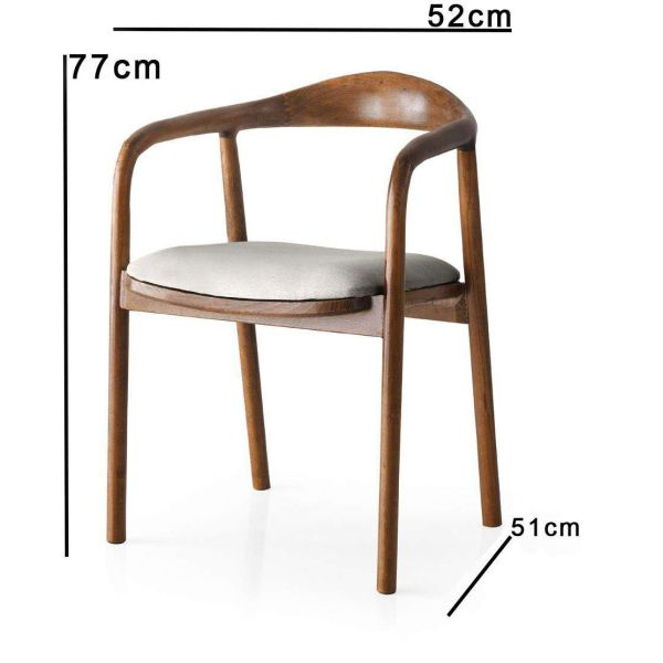 Fauteuil en bois et velours Pia