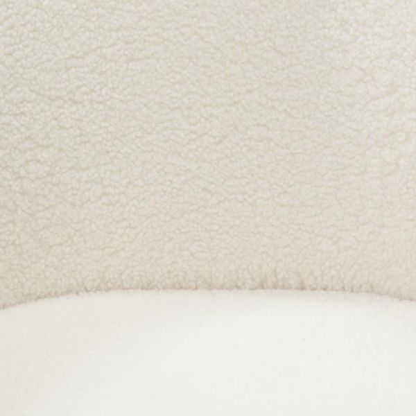 Fauteuil bois et bouclettes blanc - 6