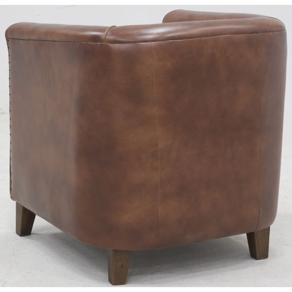 Fauteuil club en cuir de buffle - AUBRY GASPARD