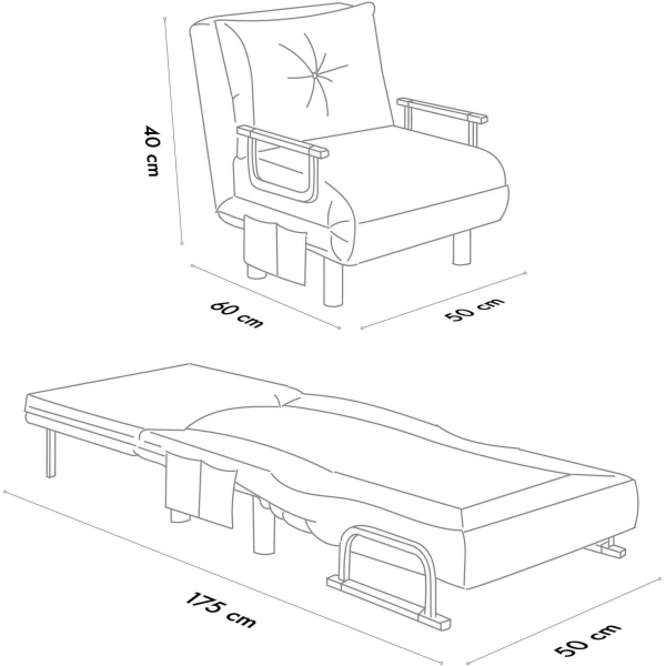 Fauteuil convertible Sento Single - ASI-1926