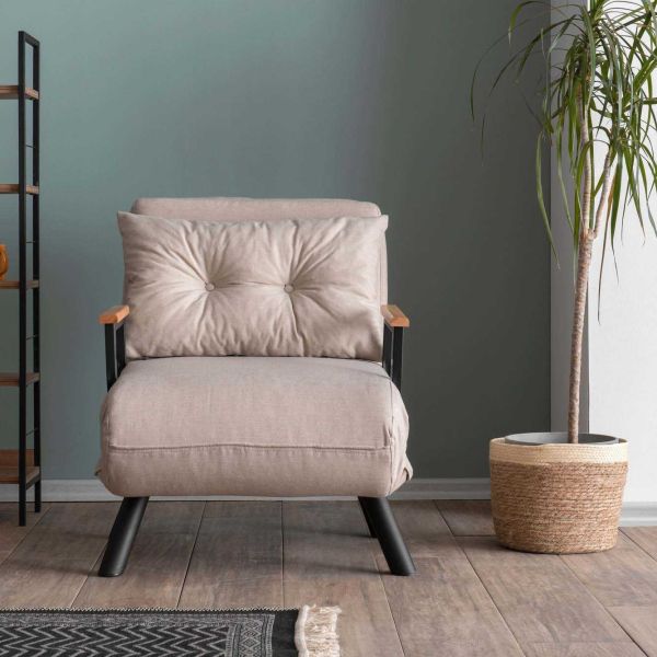 Fauteuil convertible en lin Sando - HANAH HOME