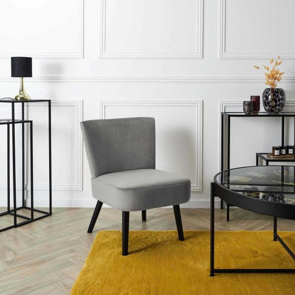 Fauteuil crapaud en velours côtelé Giulia - THE HOME DECO FACTORY