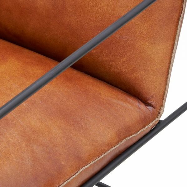 Fauteuil en cuir de buffle et métal - 6