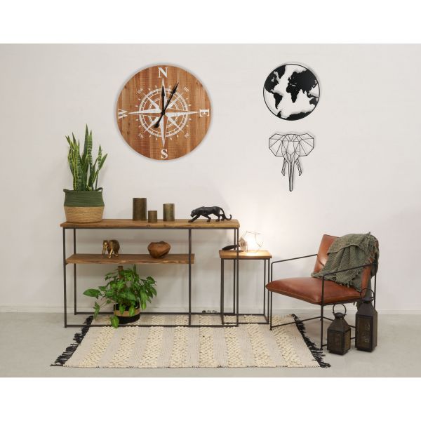 Fauteuil en cuir de buffle et métal - AUB-4584