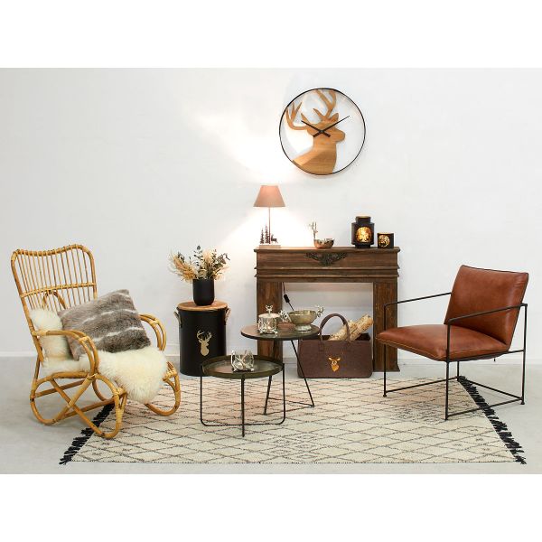 Fauteuil en cuir de buffle et métal - AUBRY GASPARD