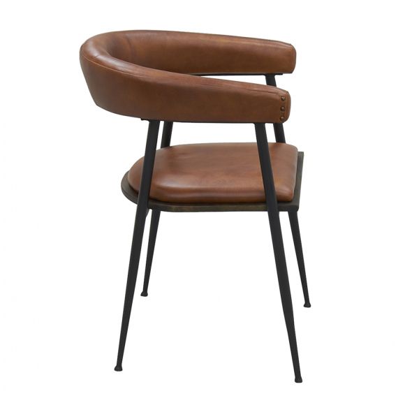 Fauteuil en cuir et métal - AUB-5004