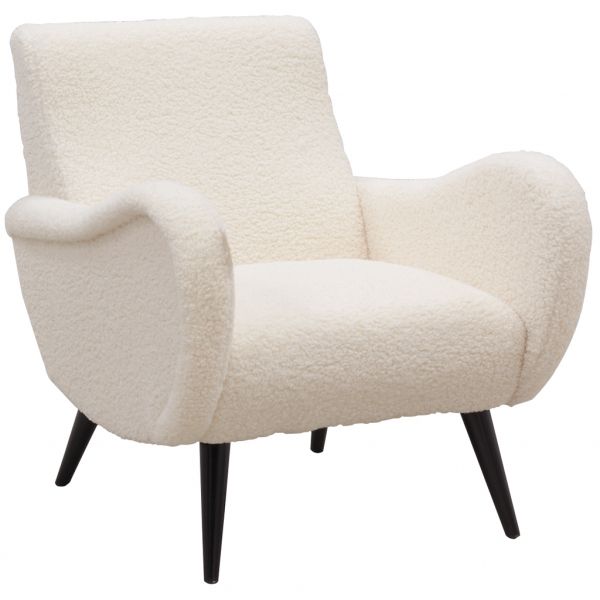 Fauteuil design en polyester et bois Douceur