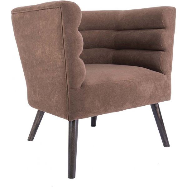 Fauteuil design en velours et bois Explicit