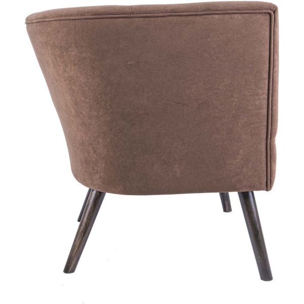 Fauteuil design en velours et bois Explicit - PRE-0657