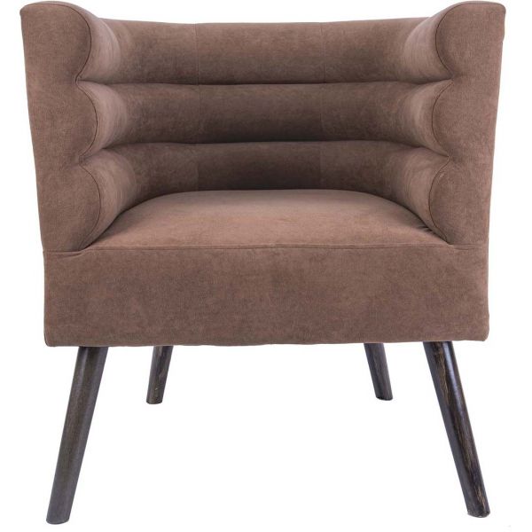 Fauteuil design en velours et bois Explicit - LEITMOTIV