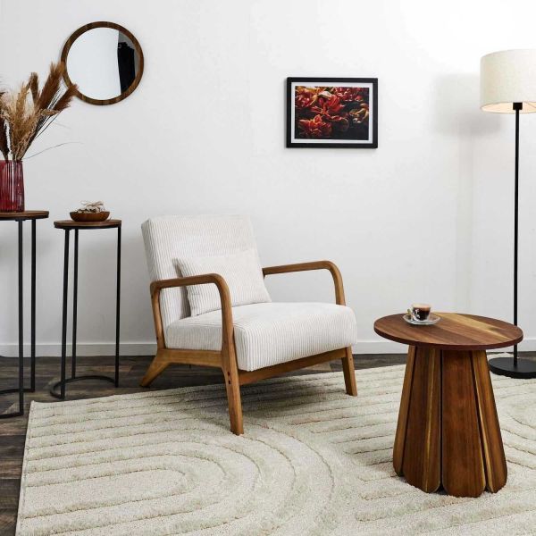 Fauteuil détente en velours côtelé Scott - THE HOME DECO FACTORY