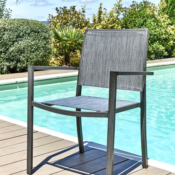 Fauteuil empilable en aluminium Santorin - MOR-0194