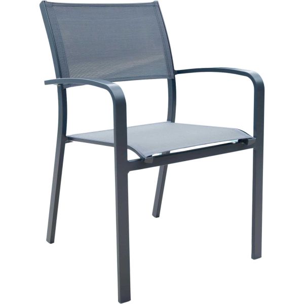 Fauteuil empilable en aluminium et textilène Milos