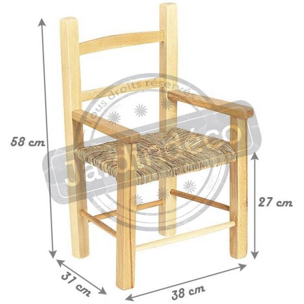 Fauteuil enfant en hêtre naturel verni - AUBRY GASPARD