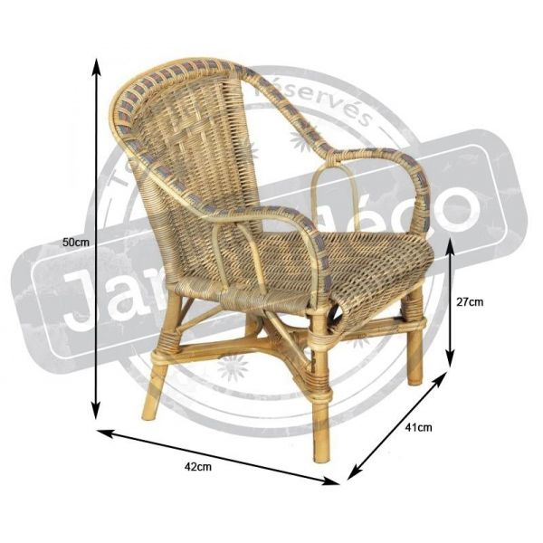 Fauteuil enfant en rotin Crapaud - AUBRY GASPARD