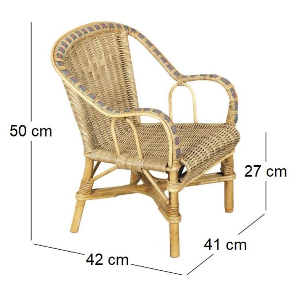 Fauteuil enfant en rotin Crapaud - AUB-1370