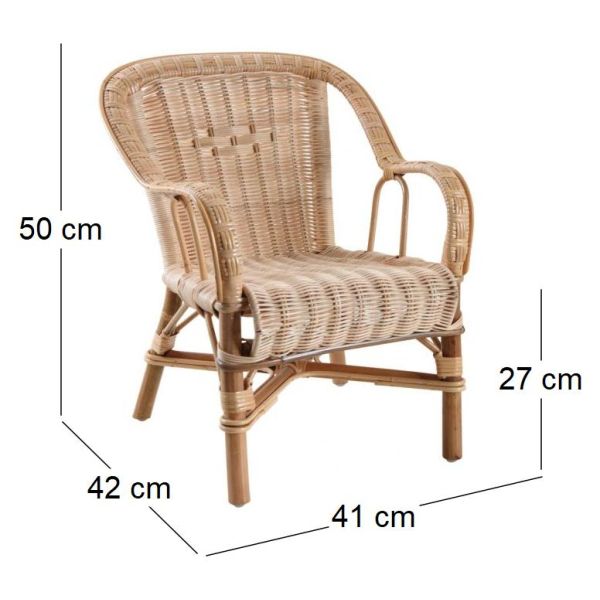 Fauteuil enfant en rotin Loni - AUB-0337